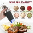 thumbnail image 2 of Gravity Electric Pepper and Salt Grinder Set -  Adjustable Coarseness - Battery Powered with LED Light - One Hand Automatic Operation - Stainless Steel Black, 2 of 7