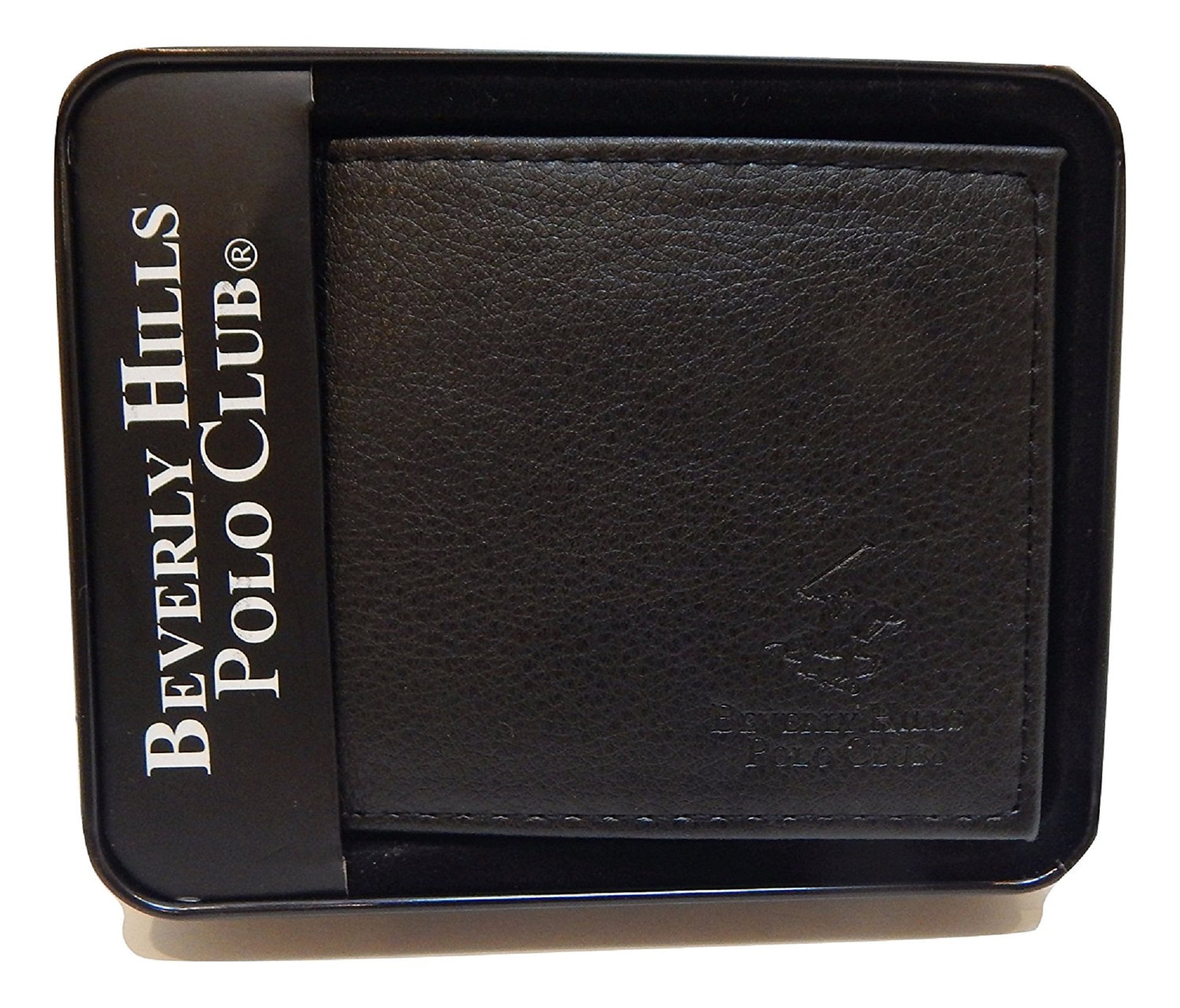 Beverly Hills Polo Club Men's Embossed Genuine Leather Black Wallets ...