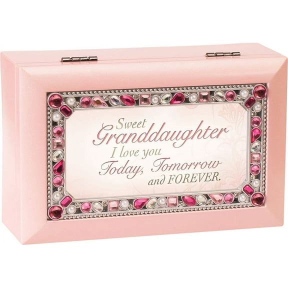 Sweet Granddaughter Jeweled Pink Jewelry Music Box - Plays Tune You Are My Su...