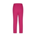 thumbnail image 6 of Olyvenn Womens Cropped Yoga Capris Crop Leggings Pants Office Work Going Out Party Leggings Slim Fit Fashion Casual Cropped Pant Hot Pink L, 6 of 6