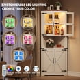thumbnail image 5 of EastVita 67 inch Tall Corner Storage Cabinet with Lights Farmhouse Wooden Corner Hutch with Glass Doors Adjustable Shelves Display Cabinet White, 5 of 6