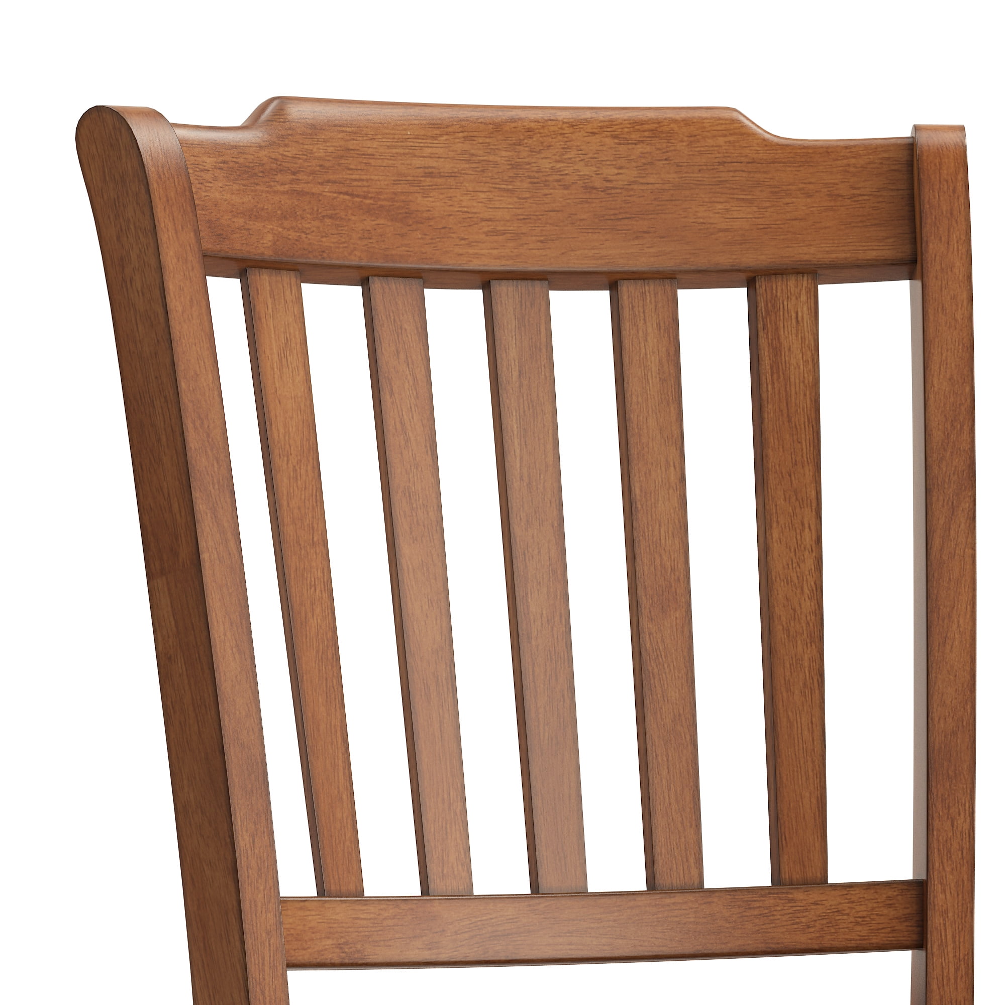 Weston Home Farmhouse Vintage Slat Back Solid Wood Counter Height Chair, Set of 2, Oak