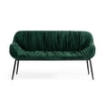 thumbnail image 4 of Modrest Katrina 15.75" Modern Metal & Fabric Bench in Dark Green/Black, 4 of 5