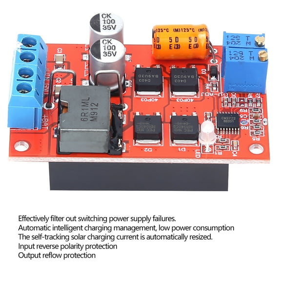 "5A MPPT Solar Charge Controller with 95% Efficiency - Smart 3-Stage Charging, Reverse Polarity Protection for Lithium/Lead Acid Batteries"