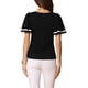 thumbnail image 3 of Blusa peplum casual de cuello redondo con volantes de manga corta para mujer INSPIRE CHIC XS negra, 3 of 6