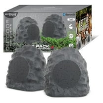 Xtreme Rock Speakers Outdoor Waterproof 2 Pack - IPX5 Water-Resistant Speaker with True Wireless Stereo - 33ft Range, Aux Port, Rechargeable Battery - Outdoor Speakers Bluetooth Waterproof Patio Use