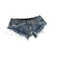thumbnail image 2 of letairis Short en Jean Taille Basse Ajusté pour Femmes, Extensible, Micro Denim Bleu P 1Ensemble, 2 of 6