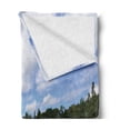 thumbnail image 2 of Minnesota Soft Flannel Fleece Blanket, Landscape of Wild Virgin Nature of Thick Forests and Cloud Reflections on River, Cozy Plush for Indoor and Outdoor Use, 50" x 70", Multicolor, by Ambesonne, 2 of 5