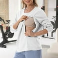 thumbnail image 6 of FRSASU Nursing Sweatshirt Long Sleeve Round Neck Breastfeeding Shirts Zipper Maternity Pumping Tops Pregnancy Cotton Pullover White, 6 of 9
