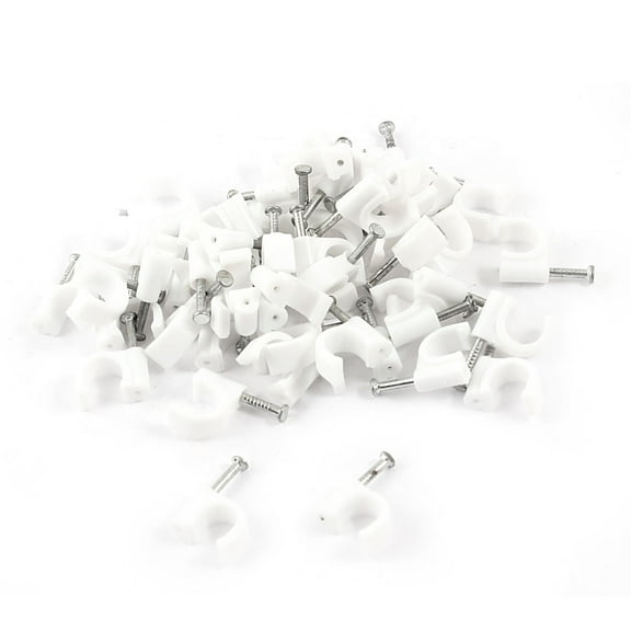 50Pcs Plastic Circle Nail Clips for 5/16" 8mm Dia Cable Wire