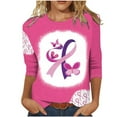 thumbnail image 2 of Alkepwun Breast Cancer Shirt for Women Pink Ribbon Inspirational Tops Butterfly Heart Graphic Tees Fighting Survivor Gifts 3/4 Sleeve Tops, 2 of 4