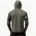 thumbnail image 3 of Men's UPF 50+ Sun Hoodie Long Sleeve Hooded Fishing Shirt Digital Camo Sleeve Pullover Cooling Ice Silk Breathable Quick-Dry Moisture Wicking 4-Way Stretch for Commute Fishing Hiking Gray L, 3 of 5