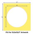 thumbnail image 2 of Yellow Picture Frame Mat for 21x21 Frames - Circle Opening for 16x16 Photos - 25 Mats, 2 of 7