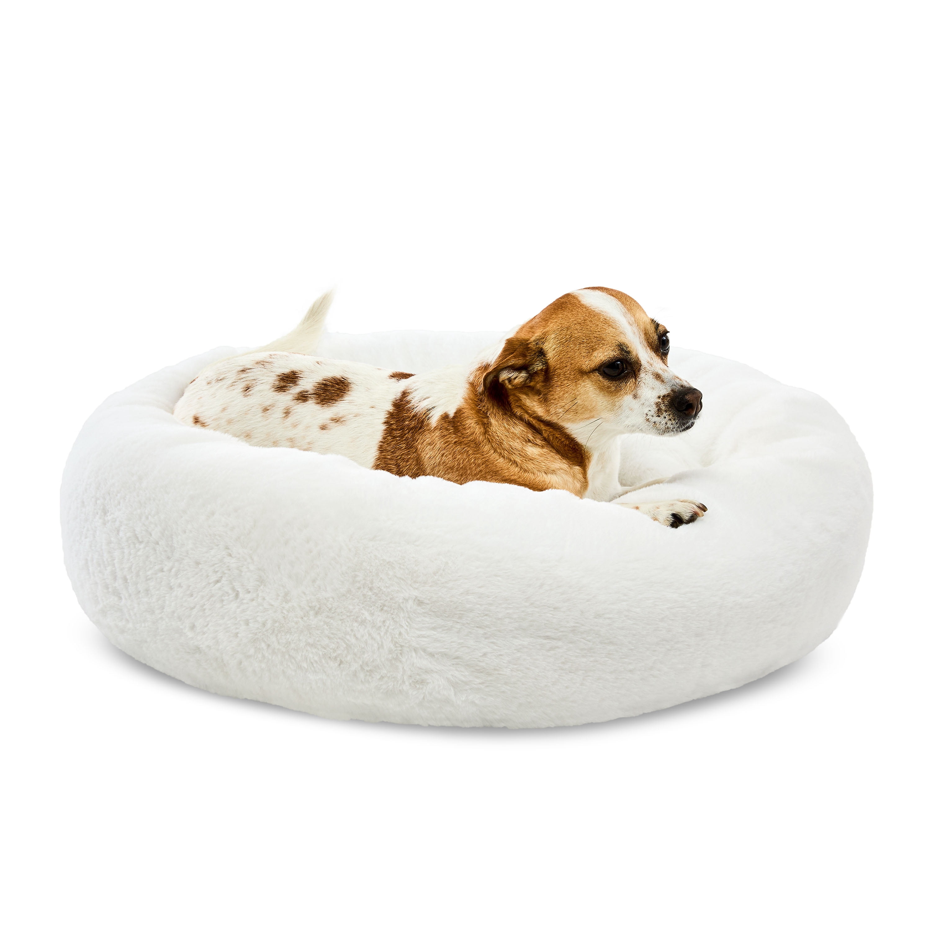 Vibrant Life Medium Orthopedic Bolster Dog Bed, White, 25" x 35"