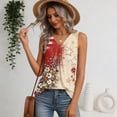 thumbnail image 5 of KDDYLITQ 250th Anniversary Usa Shirts for Women 4th Of July National Flag Print Sleeveless Blouses Vintage American Flag Fourth Of July Tanks Red White and Blue Cute V Neck Tops Khaki S, 5 of 7