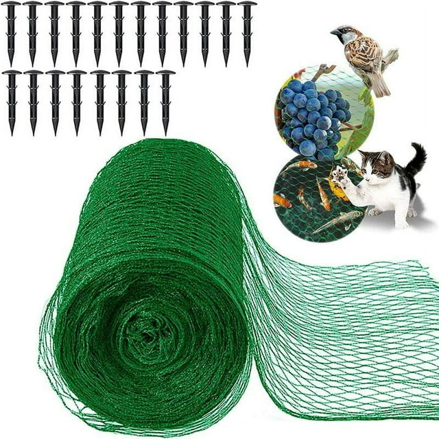 Flexible Application Anti-Fall Fence Net, Cat Balcony Net 4M x 12M, UV-resistant Transparent Nylon Pet Mesh, Weatherproof Outdoor Protective Fence, Green