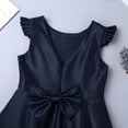 thumbnail image 6 of iEFiEL Flower Girls Bridesmaid Flower Dress Fly Sleeves V Back Satin Birthday Party Dress, 6 of 7