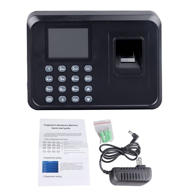 Máquina de asistencia de tiempo contraseña ABS enchufe estadounidense de alta seguridad reloj de tiempo de huella digital de 100 a 240V para empresa