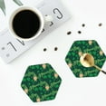 thumbnail image 5 of Kll Hexagon Drink Coasters Set Of 4,Pu Leather Absorbent Coasters Set Decorative Coffee Cup Coasters Housewarming Gift For Home Decor-St Patrick'S Day9, 5 of 9