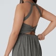 thumbnail image 6 of JULMCOMO Jumpsuits for Women Scoop Neck Cross Back Casual Overalls Sleeveless Elastic Waisted Summer Harem Pants with Pockets Gray 2XL, 6 of 7