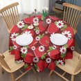 thumbnail image 3 of Red Strawberry Plants Fruit Flower Round Tablecloth 60"x60",Wrinkle Wipeable Table Cloth for Kitchen Dining Room Picnic Patio Party, 3 of 6