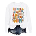 thumbnail image 1 of WEAIXIMIUNG Chandails en Molleton Personnalisés Design pour Femmes Chandail à Capuche Imprimé Lettre Col Rond pour Automne & Hiver, 1 of 3