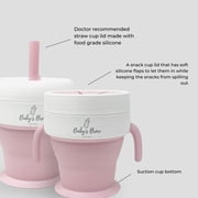 Babys Brew BPA Free 2-n-1 Snack and Sip Cup, Pink, 13.5 oz