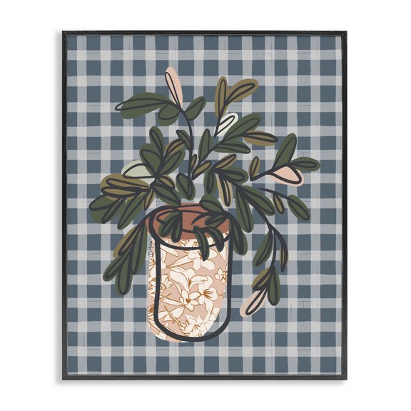 Stupell Industries Eclectic Conservatory Gardens on Plaid Black Framed Giclee Art, 11 x 14, by Beki Marquardt