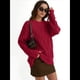 thumbnail image 5 of Suéteres de Cuello Redondo de Punto Extragrandes para Mujer Rojo M, 5 of 9