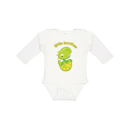 

Inktastic Little Brother Dinosaur Gift Baby Boy Long Sleeve Bodysuit