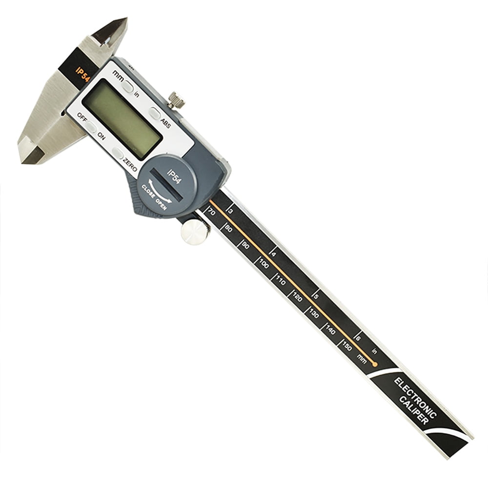 Big Horn 19202Q 0-6 Inch/150mm Stainless Steel Digital Caliper- IP54 Waterproof with LCD Screen
