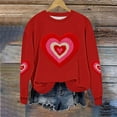 thumbnail image 3 of Plus Size Sweatshirts for Womens Valentine's Love Heart Printed Shirts Long Sleeve Round Neck Blouses Valentine's Day Sweater Pullover Tops, 3 of 5