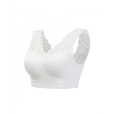 

Women Sexy Deep V Lace Bra Bralette Push Up Seamless Breathable Padded Sport Bra