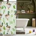 thumbnail image 3 of Manfei Flying Mallard Duck Shower Curtain 72Wx78L,Cartoon Waterfowl Bath Curtain, 3 of 5