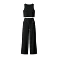 thumbnail image 6 of zejinsd Summer Sets for Women Lightweight Cotton Linen Two Piece Sets Sleeveless Cropped Tank and Wide Leg Pants with Pockets Daily Outfit, 6 of 7