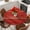 Red, variant on Green Wood Grain Round Tablecloth, Fitted Table Cover with Elastic for 36"-44" Round Tables, Farmhouse Texture Vintage Country Table Cloth Outdoor Indoor Dinning Party Waterproof Tablecloths