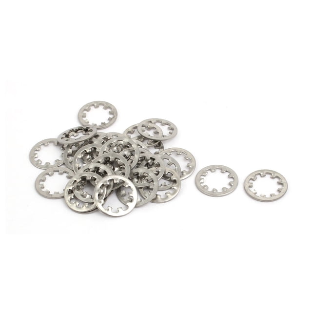 Unique Bargains 10mm Inner Dia Stainless Steel Internal Tooth Lock Washer Silver Tone 30pcs