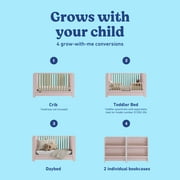 Graco Read-with-Me 4-in-1 Convertible Baby Crib with Drawer, Blush with Driftwood