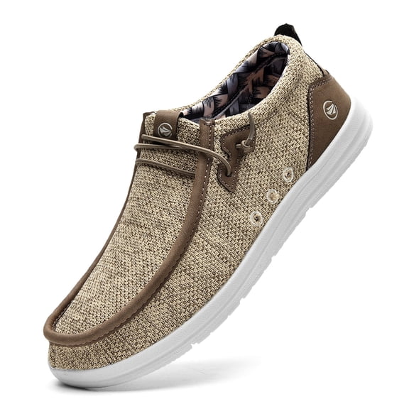 MAFEKE Men's Slip on Loafers | Arch Support Insole | Mens Walking Shoes | Comfortable Lightweight Mens Casual Loafers Brown Size 10.5