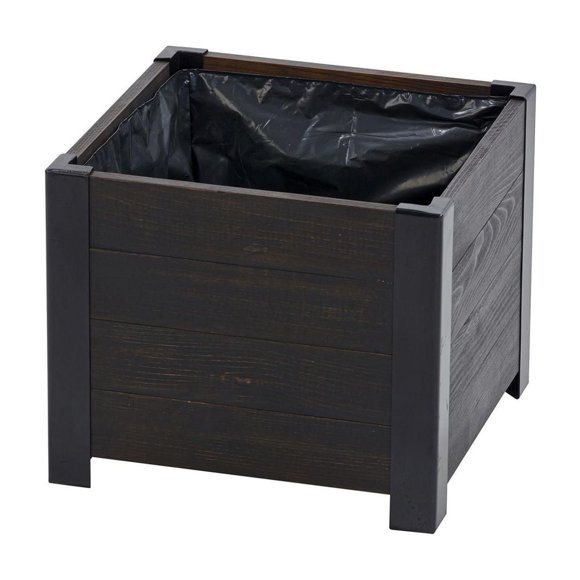 Grapevine Low Profile Planter, FSC Recycled Wood, Square, Cocoa