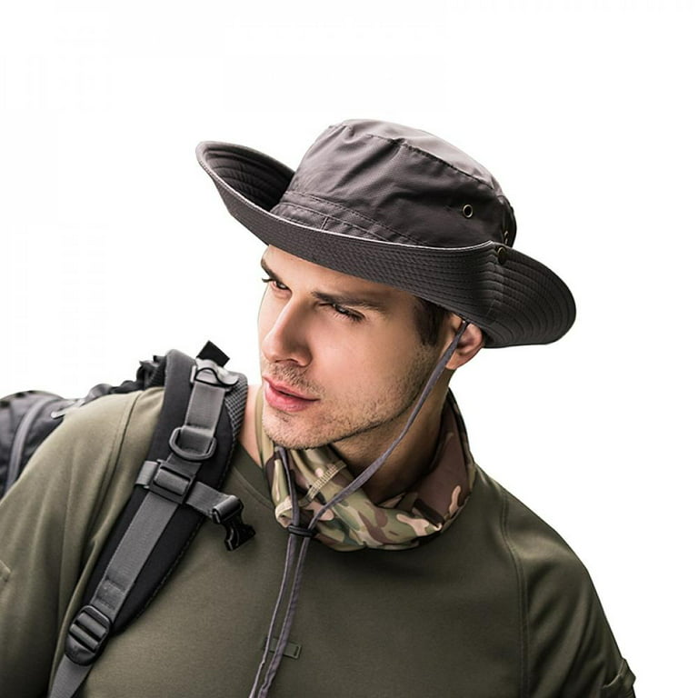 Home Prefer Men's Sun Hat UPF 50+ Wide Brim Bucket Hat Windproof Fishing  Hats 