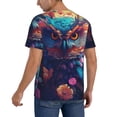 thumbnail image 2 of Uemuo Colorful Feather Owl Print Mens Polo Shirts Baseball T-shirt Performance Short Sleeve Golf Shirt Moisture Wicking Athletic Casual Collared T-Shirt-Large, 2 of 7
