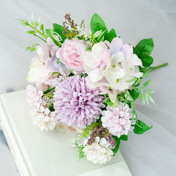 Adorno floral de imitación para bodas, ideal para fotografía, decoración del hogar. Carrito metálico con ruedas, base de madera, diseño de 2 niveles, plegable y portátil. Flores de resina de
