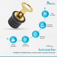 thumbnail image 4 of MARINE CITY 1-Inch Brass Snap Handle Drain Plug, Durable & Strong, Easy to Use, Sturdy with Fine Finish, Innovative Design for Boats & Marine Use -1 Pcs, 4 of 7