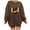 Brown womens tops, variant on Usmixi Under $5 Sweatshirt for Women Winter Vintage Oversized Sweatshirt for Women Long Sleeve Crewneck Cozy Soft Fleece Sweatshirt Tosp Fashion Heart Baseball Print Loose Pullover