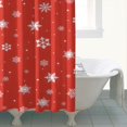 thumbnail image 4 of Red Christmas Snowflake Pattern Shower Curtain 72"x84" ,Bathroom Decorative Shower Curtains Set with 12 Hooks,Modern Waterproof Washable Shower Curtain, 4 of 6