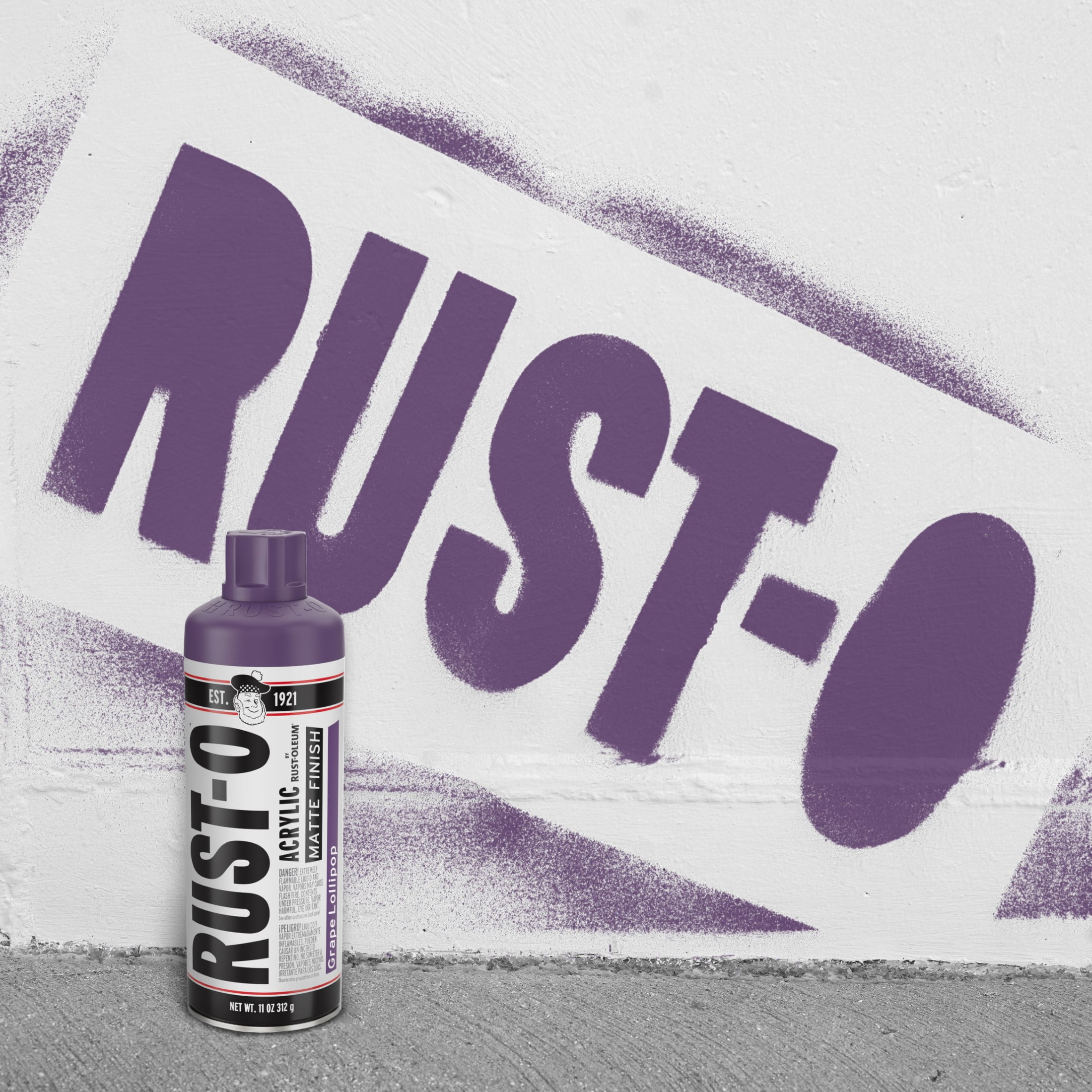 (2 pack) Grape Lollipop, Rust-Oleum Rust-O Acrylic Matte Spray Paint-392220, 11 oz