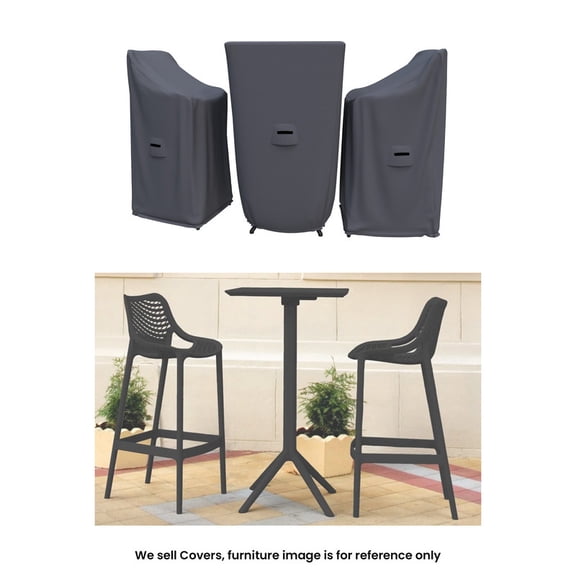 Covers & all Outdoor Dining Set Covers for Asherton 2-Person Square Table & Chairs, Water-Repellent UV-Resistant Polyester