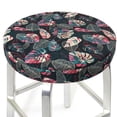 thumbnail image 3 of Kdxio Colorful Tropical Leaves Print Stool Covers Round,Stretch Round Bar Stool Covers Washable Bar Stool Cushion Slipcover for 12-15 Inch Chair, 3 of 7