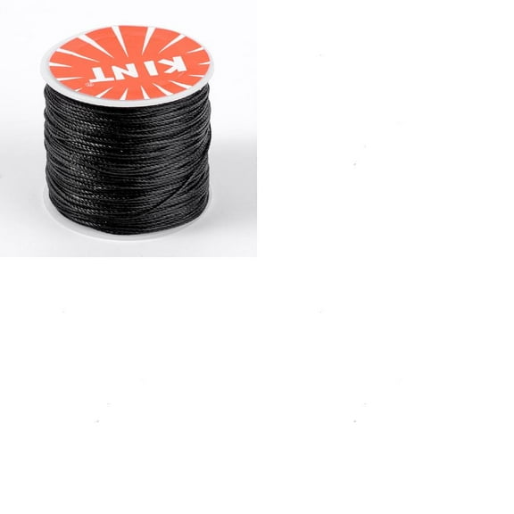 Round Waxed Polyester Cords Twisted Cord Black 0.5mm about 115.92 yards(106m)/roll 1 roll/set